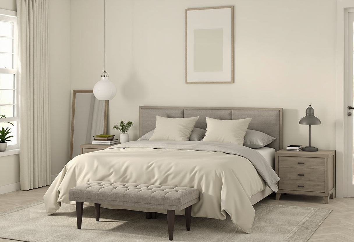 A neutral guest bedroom (before)