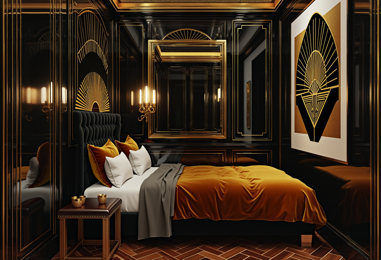 Art Deco Glam in Black & gold, Cozy / compact