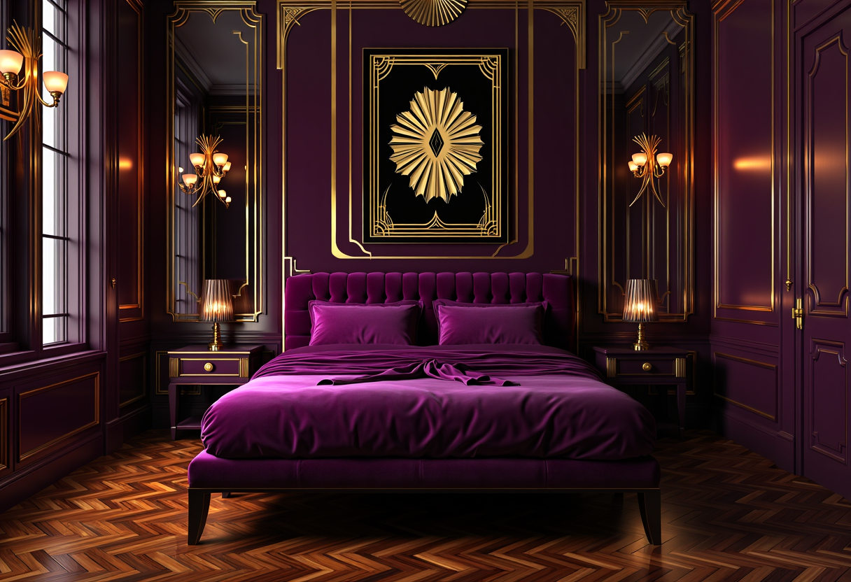 Art Deco Glam in Plum & charcoal, Average