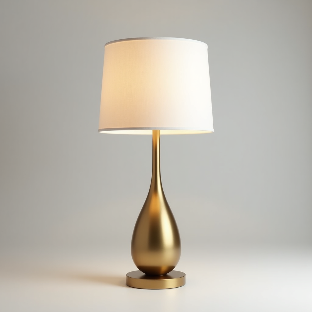 Sculptural Brass Table Lamp